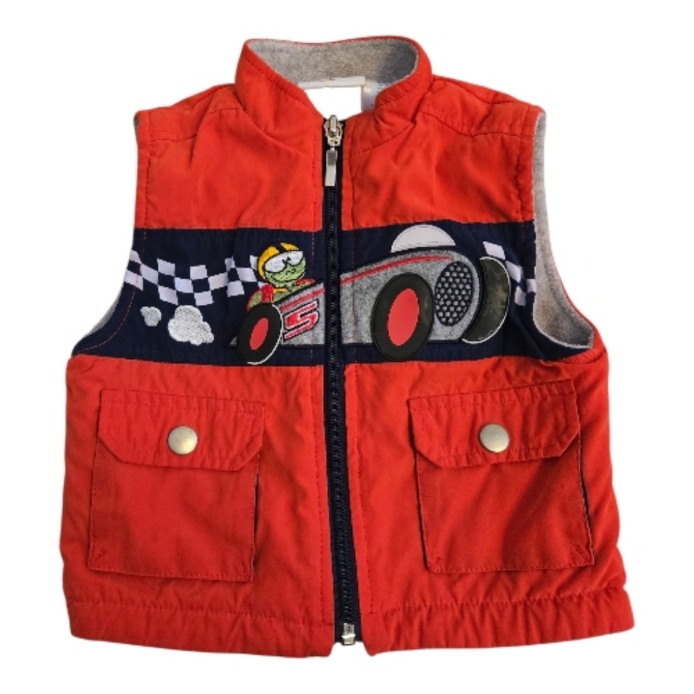 Vintage Y2k B.T. Kids Orange Racing Vest